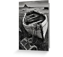 Old boat and lobster pots - Lindisfarne Greeting Card