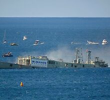 HMAS Adelaide being sunk off Avoca by Tony Bowler