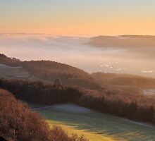 Temperature inversion - Scout Scar, Kendal by Dave Lawrance