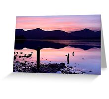 Derwentwater winter sunset - The Lake District Greeting Card