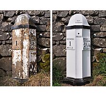 Old mile post - Kendal Photographic Print