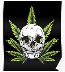 Skull Smoking Weed Posters Redbubble