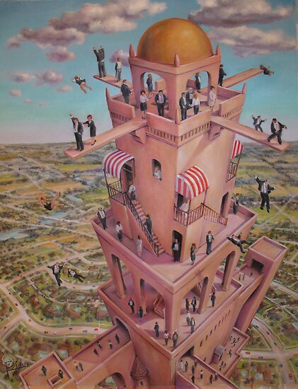 Oil Paintings: Tower of Babbit by HD Potwin