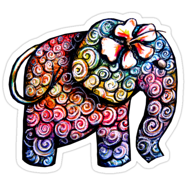 elephant tattoo. Sticker: Tattoo Elephant