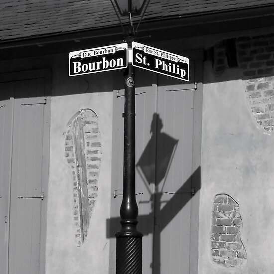 bourbon street sign. Bourbon at St Philip Street