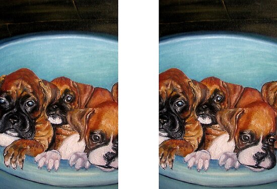 funny puppies. Funny Puppies oil painting by
