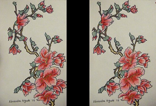 japan cherry blossom drawing. Cherry Blossom by Alexandra