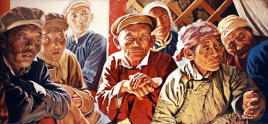 Oil Paintings: Mongolian Meeting by Chris Baker