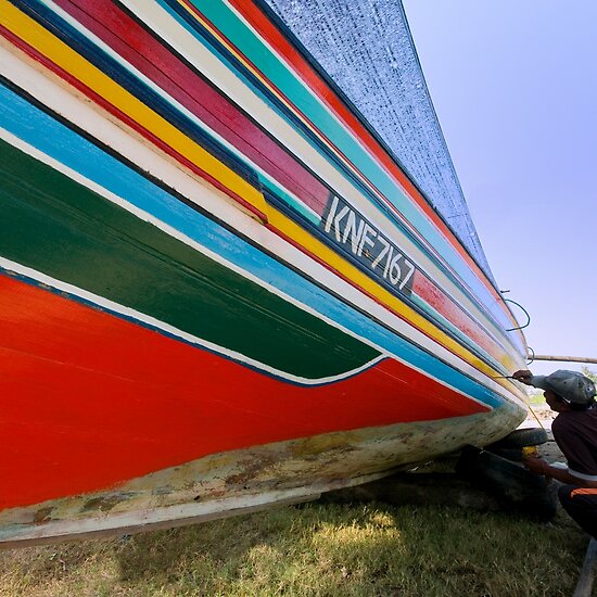 colors of rainbow. Boat painter - colors of rainbow by afby