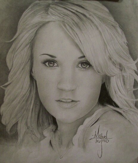 Carrie Underwood Drawing. Carrie Underwood Drawing by MichaelT