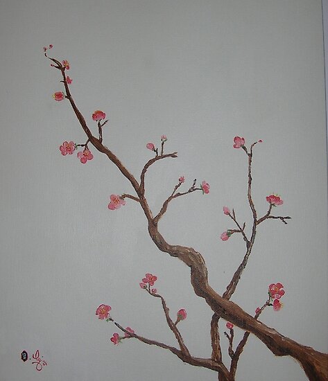 japanese cherry tree branch. japanese cherry tree branch.