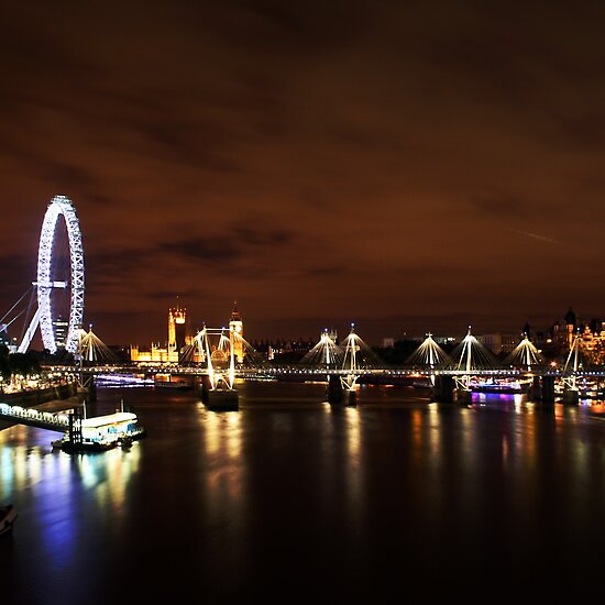london eye night. London Eye Night Landscape by