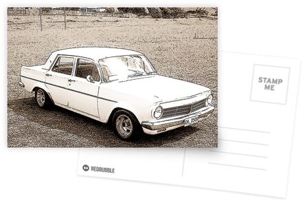 an ink sketch of an EH Holden at a friends wedding recently used paintnet