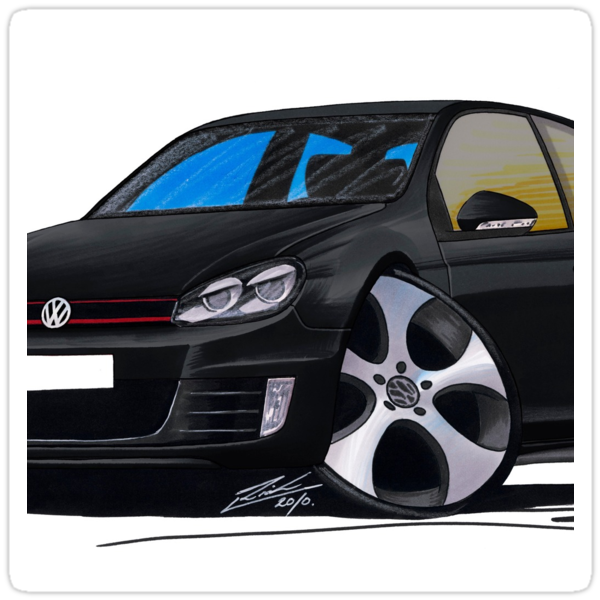 Vw Golf 6 Black. Sticker: VW Golf GTi (Mk6)