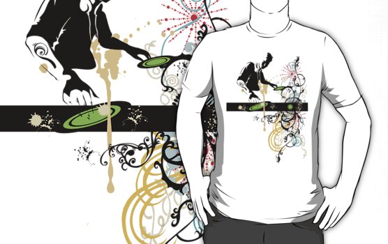 Black And White Vector Design. DJ Flex Vector Design T-Shirt