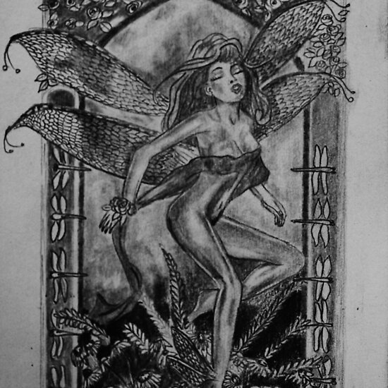 Dragonfly Art Nouveau. Dragonfly Fairy - art nouveau