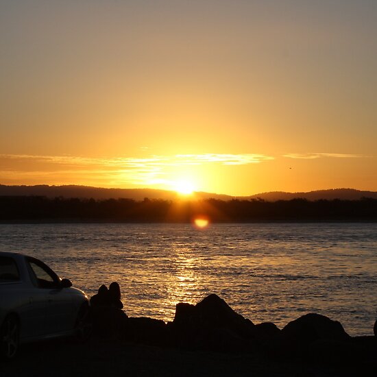 gold coast sunset. sunset at the spit, gold coast