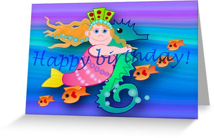 Mermaid Happy Birthday card 
