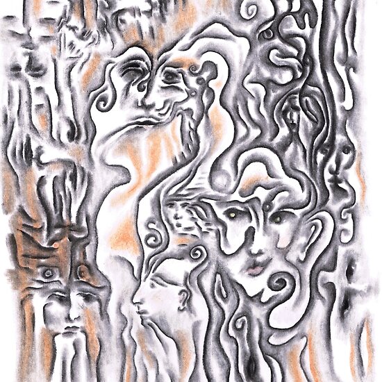 wood grain paper. Wood Grain, charcoal on paper