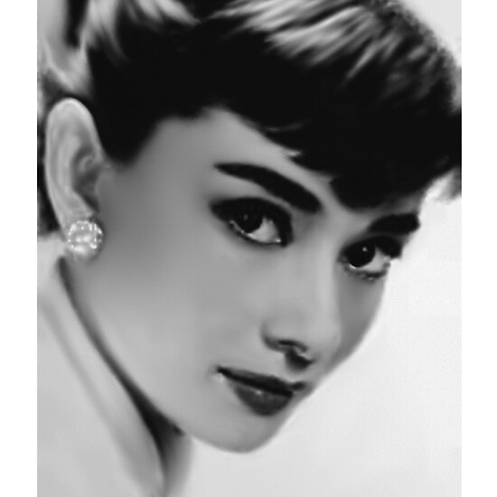 Audrey Hepburn Acrylic Airbrush portrait 30 20cm by Chris Cox