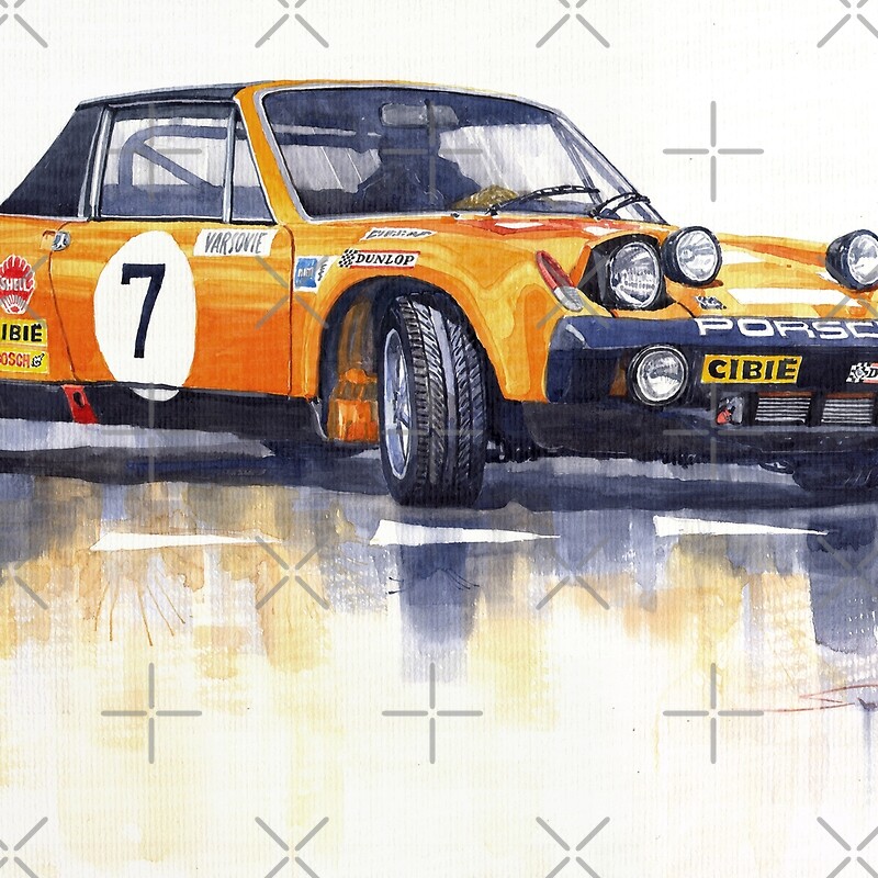 motorsport, porsche 914 gt rally, classic sport cars, vintage and yellow