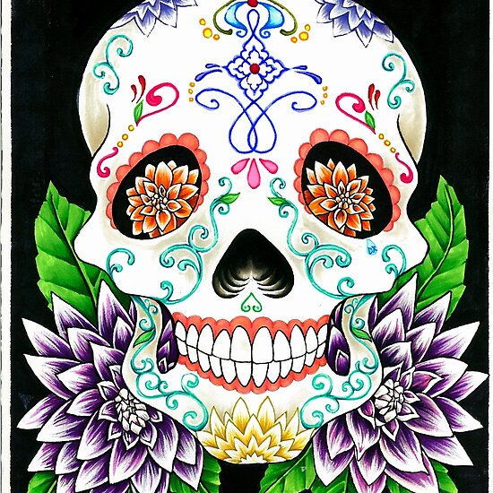 day of dead skull art. Day of the Dead Skull with