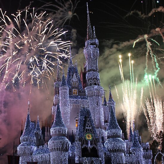 disney castle fireworks. Disneyland Castle Fireworks