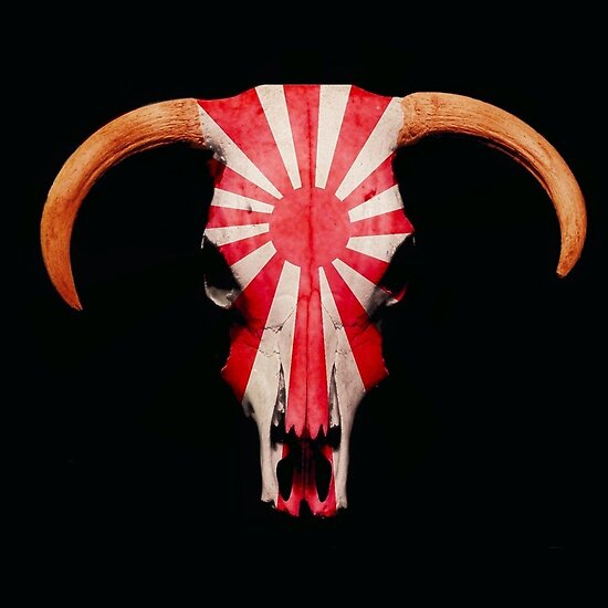 japanese flag picture. Cow Skull (Old Japanese flag)