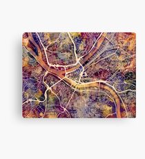Pittsburgh Pennsylvania Street Map Canvas Print
