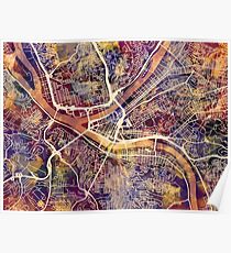 Pittsburgh Pennsylvania Straßenkarte Poster