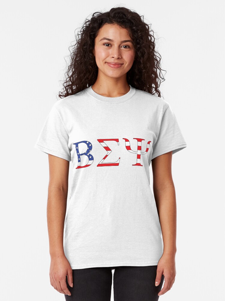 Alternate view of Beta Sigma Psi - American flag Classic T-Shirt