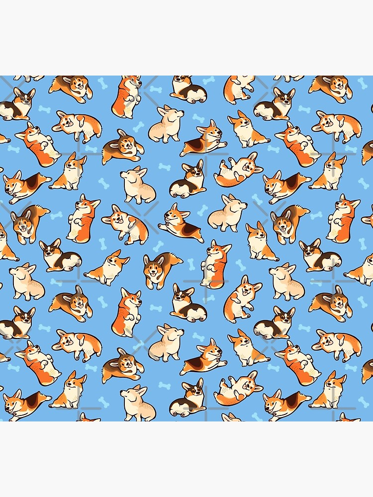 Jolly corgis in blue by Colordrilos
