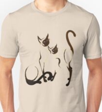 Camiseta ajustada Dos gatos siameses