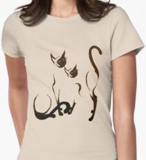 Two Siamese Cats Women's Fitted T-Shirt