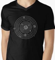 Sonnensystem T-Shirt mit V-Ausschnitt