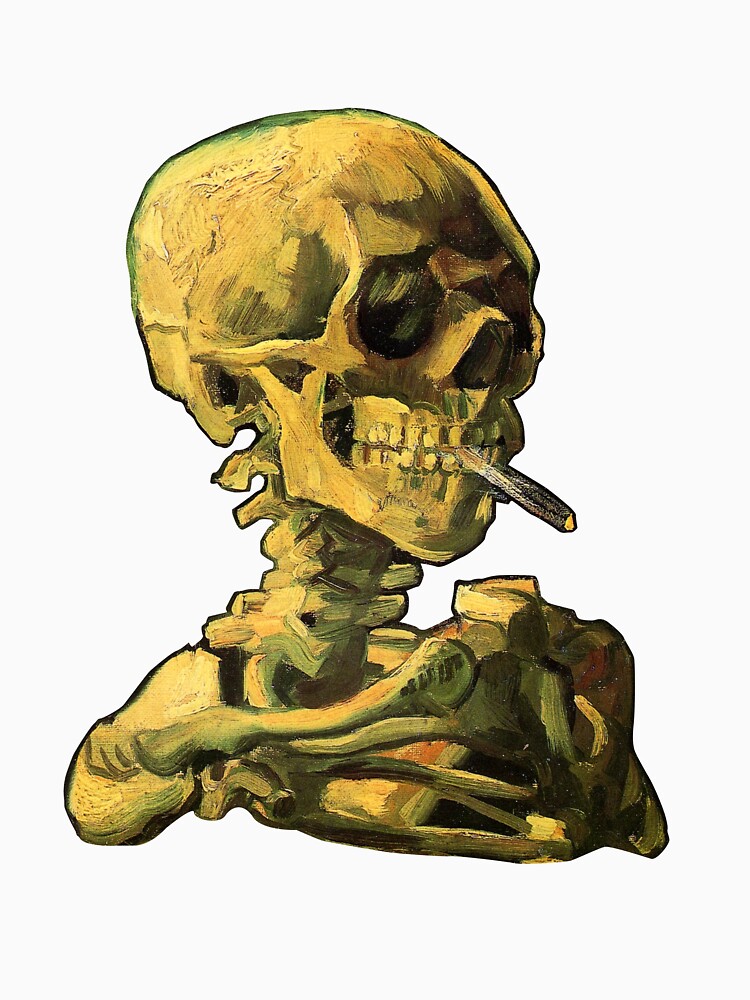 van gogh skull with cigarette shirt