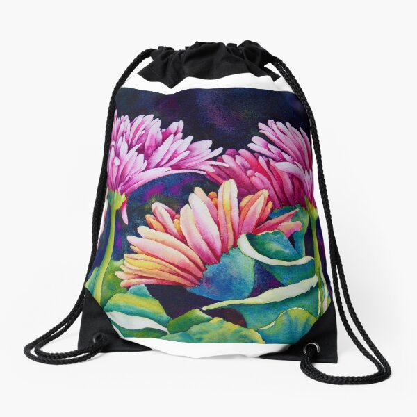 Gerbera Daisies Drawstring Bag
