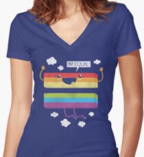 Equality Tailliertes T-Shirt mit V-Ausschnitt
