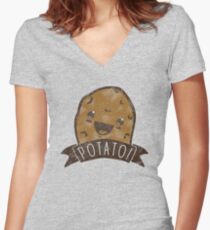 POTATO!!! Women's Fitted V-Neck T-Shirt