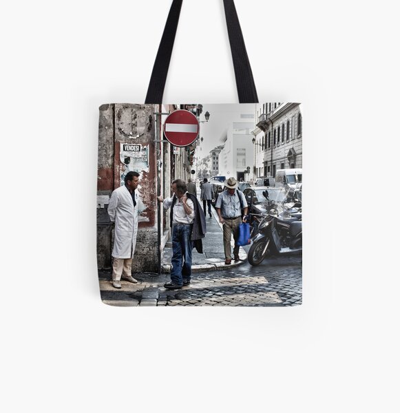 Street Talk, Rome All Over Print Tote Bag