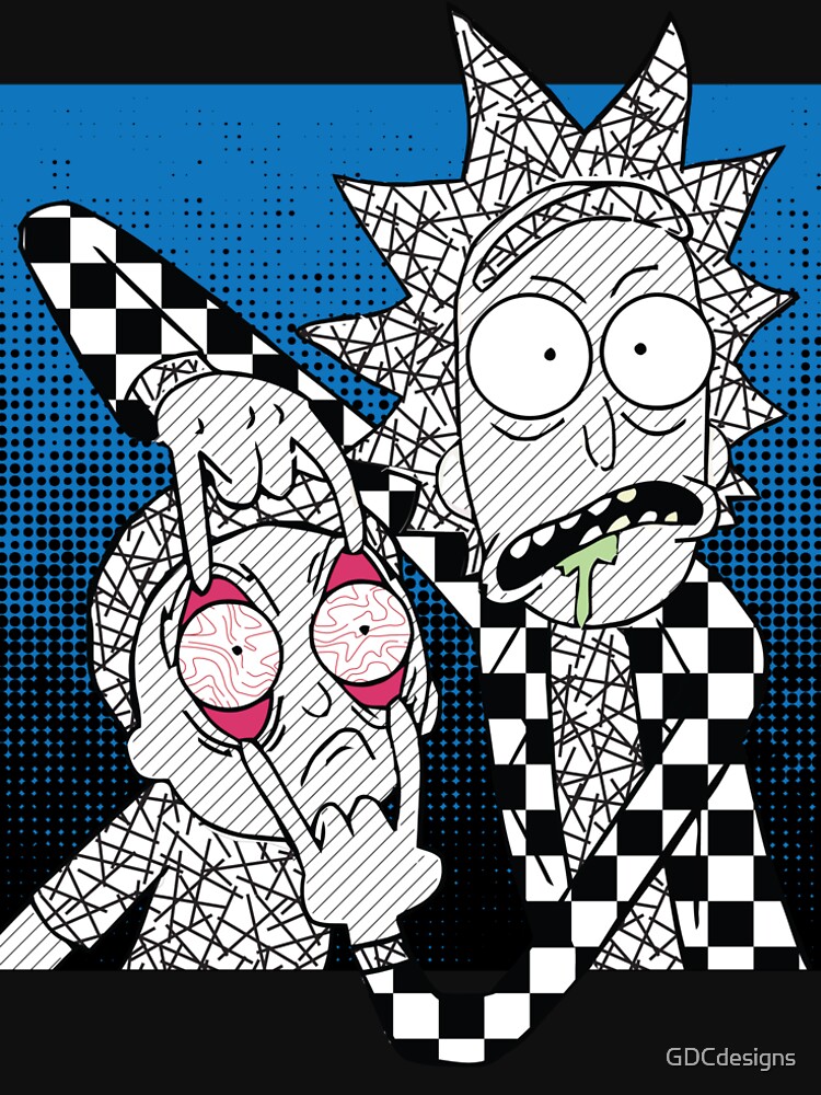 Open Your Eyes - Pretty Cool Retro Abstract Doodle Stripes Chess of Rick and Morty™ by GDCdesigns