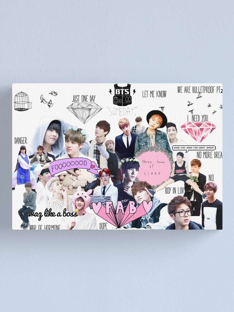 Bts Bangtan Sonyeondan Collage Canvas Print By Skiesofaurora