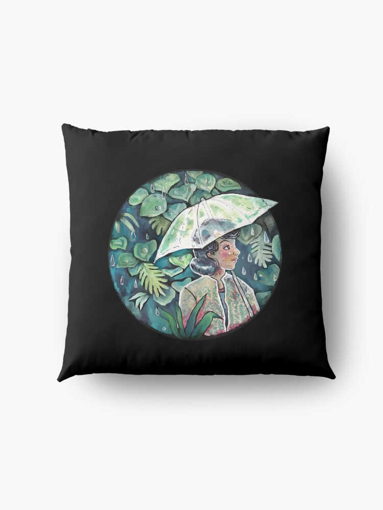 Alternate view of Umbrella girl Floor Pillow