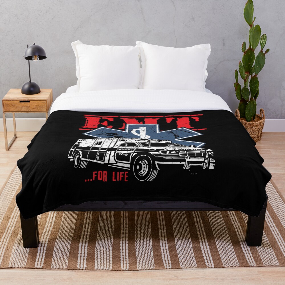 "EMT EMS Ambulance" Throw Blanket by EddieBalevo Redbubble