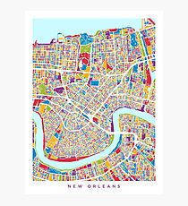 New Orleans Street Map Photographic Print