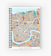 Cuaderno de espiral Mapa de Nueva Orleans