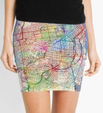 San Francisco City Street Map Mini Skirt