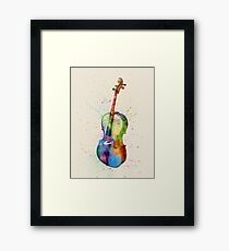 Cello Abstract Watercolor Framed Print