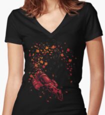 Leaf on the Wind Women's Fitted V-Neck T-Shirt