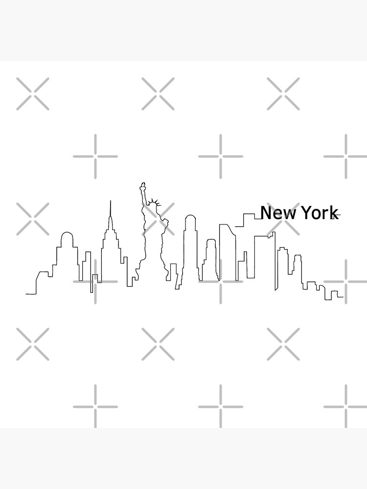 New York Skyline Outline Cityscape Travel by DuxDesign